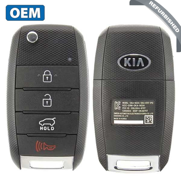 Kia Sportage 2016-2020 / Llave de 4 botones / PN: 95430-D9100 / TQ8-RKE-4F27 (OEM reacondicionado) RFK-KIA050