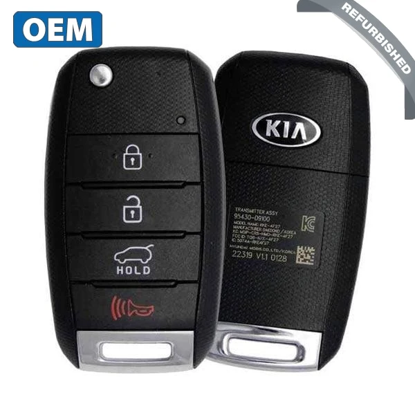 2014-2019 Kia Soul / Llave abatible de 4 botones / PN: 95430-B2100 / OSLOKA-875T (PS) (REACONDICIONADO ORIGINAL) RFK-KIA036